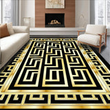 Ultra Soft Area Rug, Non Slip, Stain Resistant, Washable Area Rugs for Living Room, Bedroom, Stylish Traditional Trellis Motif(Gold)