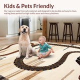 Ultra Soft Area Rug, Non Slip, Stain Resistant, Washable Area Rugs for Living Room, Bedroom, Vibrant Boho Wildlife Illustration(Beige)