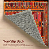 Ultra Soft Area Rug, Non Slip, Stain Resistant, Washable Area Rugs for Living Room, Bedroom, Vibrant Aztec Tribal Aesthetic(Red)