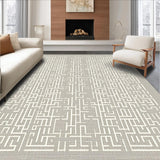 Ultra Soft Area Rug, Non Slip, Stain Resistant, Washable Area Rugs for Living Room, Bedroom, Cozy Textured Ogee Composition(Gray)