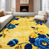 Ultra Soft Area Rug, Non Slip, Stain Resistant, Washable Area Rugs for Living Room, Bedroom, Colorful Geometric Tiled Motif(Gold)