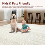 Ultra Soft Area Rug, Non Slip, Stain Resistant, Washable Area Rugs for Living Room, Bedroom, Tranquil Round Gentle Ivory & Light Beige Circular Floor Area(Beige)