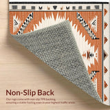 Ultra Soft Area Rug, Non Slip, Stain Resistant, Washable Area Rugs for Living Room, Bedroom, Machine Washable Cotton Rug for Modern Spa Decor(Orange)