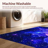 Ultra Soft Area Rug, Non Slip, Stain Resistant, Washable Area Rugs for Living Room, Bedroom, Stellar Cosmic Colorful Motif(Blue)