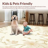 Blissful Scallop Edge Area – Gentle Floral Contour for Home(Beige)