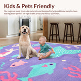 Ultra Soft Area Rug, Non Slip, Stain Resistant, Washable Area Rugs for Living Room, Bedroom, Whimsical Pastel Ombre Texture(Purple)