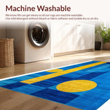 Ultra Soft Area Rug, Non Slip, Stain Resistant, Washable Area Rugs for Living Room, Bedroom, Elegant Minimalist Patterned Delight(Blue)