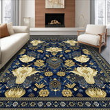Ultra Soft Area Rug, Non Slip, Stain Resistant, Washable Area Rugs for Living Room, Bedroom, Stylish Area Featuring Abstract Animal Design and Geometric(Blue)