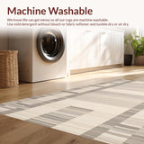 Ultra Soft Area Rug, Non Slip, Stain Resistant, Washable Area Rugs for Living Room, Bedroom, Contemporary Sandstone Abstract Geometry(Beige)