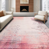 Blush Pink and Mauve Gradient with Abstract Floral Leaf Motifs(Beige)