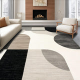 Ultra Soft Area Rug, Non Slip, Stain Resistant, Washable Area Rugs for Living Room, Bedroom, Francis Collection Abstract Geo Area in Beige Charcoal(Gray)