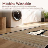 Ultra Soft Area Rug, Non Slip, Stain Resistant, Washable Area Rugs for Living Room, Bedroom, Rustic Earthy Toned Animal Motif(Beige)