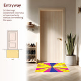 Ultra Soft Area Rug, Non Slip, Stain Resistant, Washable Area Rugs for Living Room, Bedroom, Sophisticated Abstract Blended Hues(Yellow)