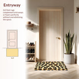 Ultra Soft Area Rug, Non Slip, Stain Resistant, Washable Area Rugs for Living Room, Bedroom, Minimalist Brown Leopard Theme(Beige)