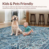 Contemporary Blue Toned Geometric Motif(Blue)