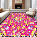 Ultra Soft Area Rug, Non Slip, Stain Resistant, Washable Area Rugs for Living Room, Bedroom, Vibrant Colorful Abstract Arrangement(Pink)