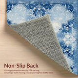 Ultra Soft Area Rug, Non Slip, Stain Resistant, Washable Area Rugs for Living Room, Bedroom, Adorable Non Slip Shower Carpet With Dreamy Bow And Scalloped Edges(Blue)