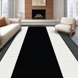 Ultra Soft Area Rug, Non Slip, Stain Resistant, Washable Area Rugs for Living Room, Bedroom, Modern Textured Contrast Pattern(Black)