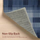 Ultra Soft Area Rug, Non Slip, Stain Resistant, Washable Area Rugs for Living Room, Bedroom, Sophisticated Navy Blue Tiling(Blue)