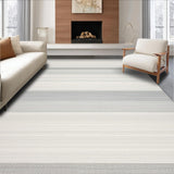 Ultra Soft Area Rug, Non Slip, Stain Resistant, Washable Area Rugs for Living Room, Bedroom, Minimalist Bath Area Greige Stripe Design(Gray)
