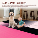Ultra Soft Area Rug, Non Slip, Stain Resistant, Washable Area Rugs for Living Room, Bedroom, Striking Abstract Gradient Composition(Pink)