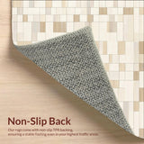 Abstract Grid Area with Subtle Beige and Ivory(Beige)