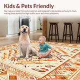 Aztec Inspired Area with Warm Hues Geometric(Beige)