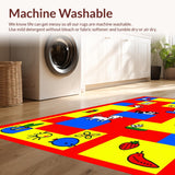 Ultra Soft Area Rug, Non Slip, Stain Resistant, Washable Area Rugs for Living Room, Bedroom, Interactive Seasonal Learning Design(Yellow)