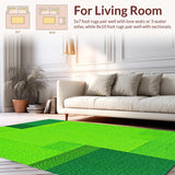 Ultra Soft Area Rug, Non Slip, Stain Resistant, Washable Area Rugs for Living Room, Bedroom, Serene Fluffy Circle Aesthetic(Green)