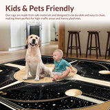 Ultra Soft Area Rug, Non Slip, Stain Resistant, Washable Area Rugs for Living Room, Bedroom, Distinctive Crescent Moon Aesthetic(Beige)