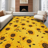 Ultra Soft Area Rug, Non Slip, Stain Resistant, Washable Area Rugs for Living Room, Bedroom, Playful Flower-Centric Visual Style(Yellow)