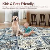 Ultra Soft Area Rug, Non Slip, Stain Resistant, Washable Area Rugs for Living Room, Bedroom, Striking Modern Gray Artful Patterns(Gray)