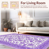 Ultra Soft Area Rug, Non Slip, Stain Resistant, Washable Area Rugs for Living Room, Bedroom, Artistic Soft Touch Abstract Design(Purple)