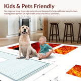 Ultra Soft Area Rug, Non Slip, Stain Resistant, Washable Area Rugs for Living Room, Bedroom, Bold Rustic Lava Flow Pattern(Brown)