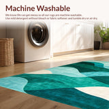 Ultra Soft Area Rug, Non Slip, Stain Resistant, Washable Area Rugs for Living Room, Bedroom, Refined Coastal Distressed Texture(Blue)