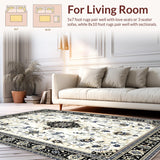 Cozy Black and Ivory Medallion(White)