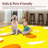 Ultra Soft Area Rug, Non Slip, Stain Resistant, Washable Area Rugs for Living Room, Bedroom, Playful Contemporary Art Piece(Yellow)