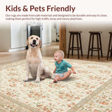 Ultra Soft Area Rug, Non Slip, Stain Resistant, Washable Area Rugs for Living Room, Bedroom, Boho Chic Area Non Shedding Farmhouse Style(Beige)