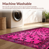 Ultra Soft Area Rug, Non Slip, Stain Resistant, Washable Area Rugs for Living Room, Bedroom, Playful Pink Animal Print Charm(Pink)