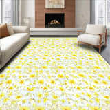 Ultra Soft Area Rug, Non Slip, Stain Resistant, Washable Area Rugs for Living Room, Bedroom, Lively Floral Patterned Decor(Yellow)