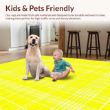 Ultra Soft Area Rug, Non Slip, Stain Resistant, Washable Area Rugs for Living Room, Bedroom, Vibrant Shaggy Geometric Motif(Yellow)