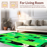 Ultra Soft Area Rug, Non Slip, Stain Resistant, Washable Area Rugs for Living Room, Bedroom, Vivid Abstract Green Animal Print(Green)