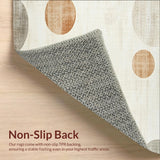 Beige Cream Circle Distressed Print Round Accent Area(Beige)