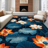 Ultra Soft Area Rug, Non Slip, Stain Resistant, Washable Area Rugs for Living Room, Bedroom, Lush Exotic Patterned Accent(Blue)