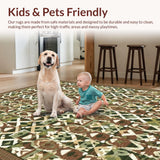 Ultra Soft Area Rug, Non Slip, Stain Resistant, Washable Area Rugs for Living Room, Bedroom, Artful Ogee Motif with Depth(Brown)