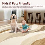 Ultra Soft Area Rug, Non Slip, Stain Resistant, Washable Area Rugs for Living Room, Bedroom, Sustainable Jute Textured Charm(Beige)