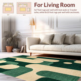 Ultra Soft Area Rug, Non Slip, Stain Resistant, Washable Area Rugs for Living Room, Bedroom, Pet-Friendly Tufted Tiger Bathroom Rug(Beige)