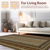 Ultra Soft Area Rug, Non Slip, Stain Resistant, Washable Area Rugs for Living Room, Bedroom, Elegant Animal Print Aesthetic(Beige)