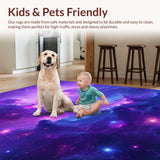 Ultra Soft Area Rug, Non Slip, Stain Resistant, Washable Area Rugs for Living Room, Bedroom, Radiant Galactic Dreamscape Pattern(Purple)