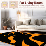 Ultra Soft Area Rug, Non Slip, Stain Resistant, Washable Area Rugs for Living Room, Bedroom, Dynamic Sports Theme Composition(Orange)